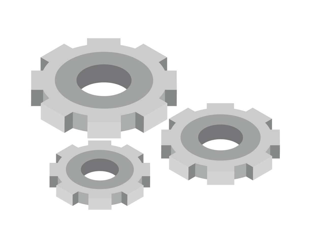 isometric gears icon vector