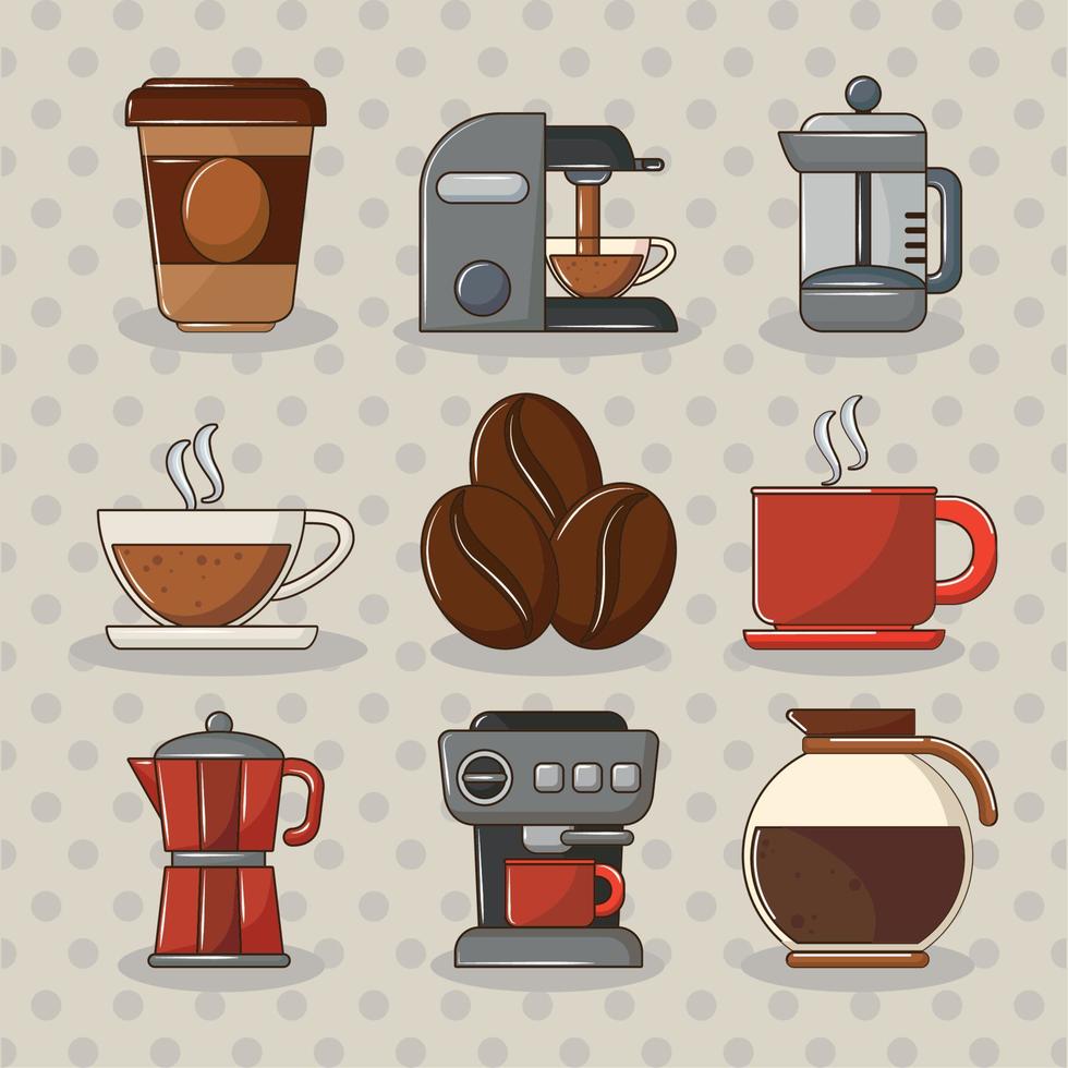 coffee and cups vector