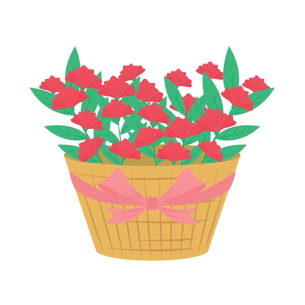 flowers in a basket vector