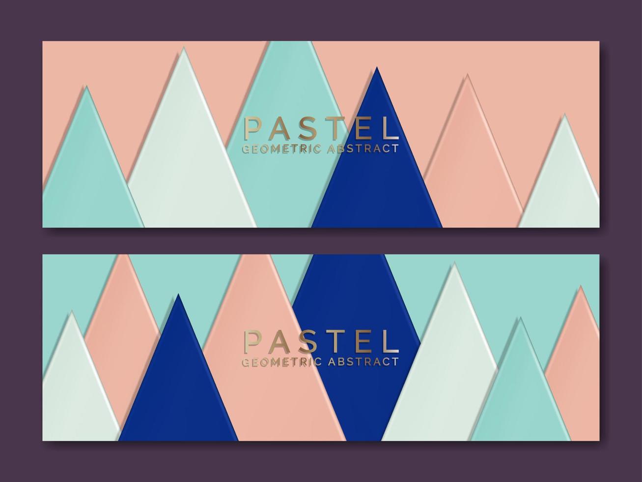 Vector Paper Cardboard Overlapping Triangles Illustration for Jewelry or Luxury Brand Banner or Voucher.