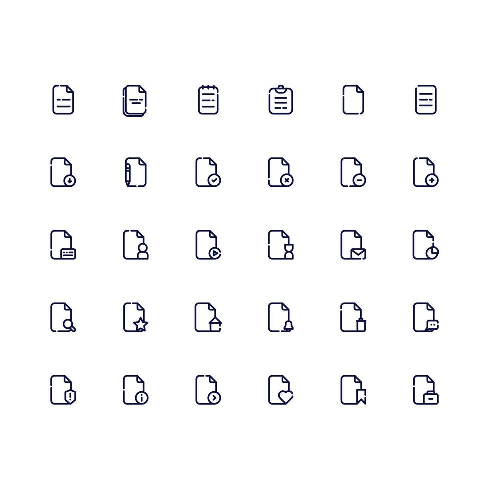 Icons Document Style Outline vector