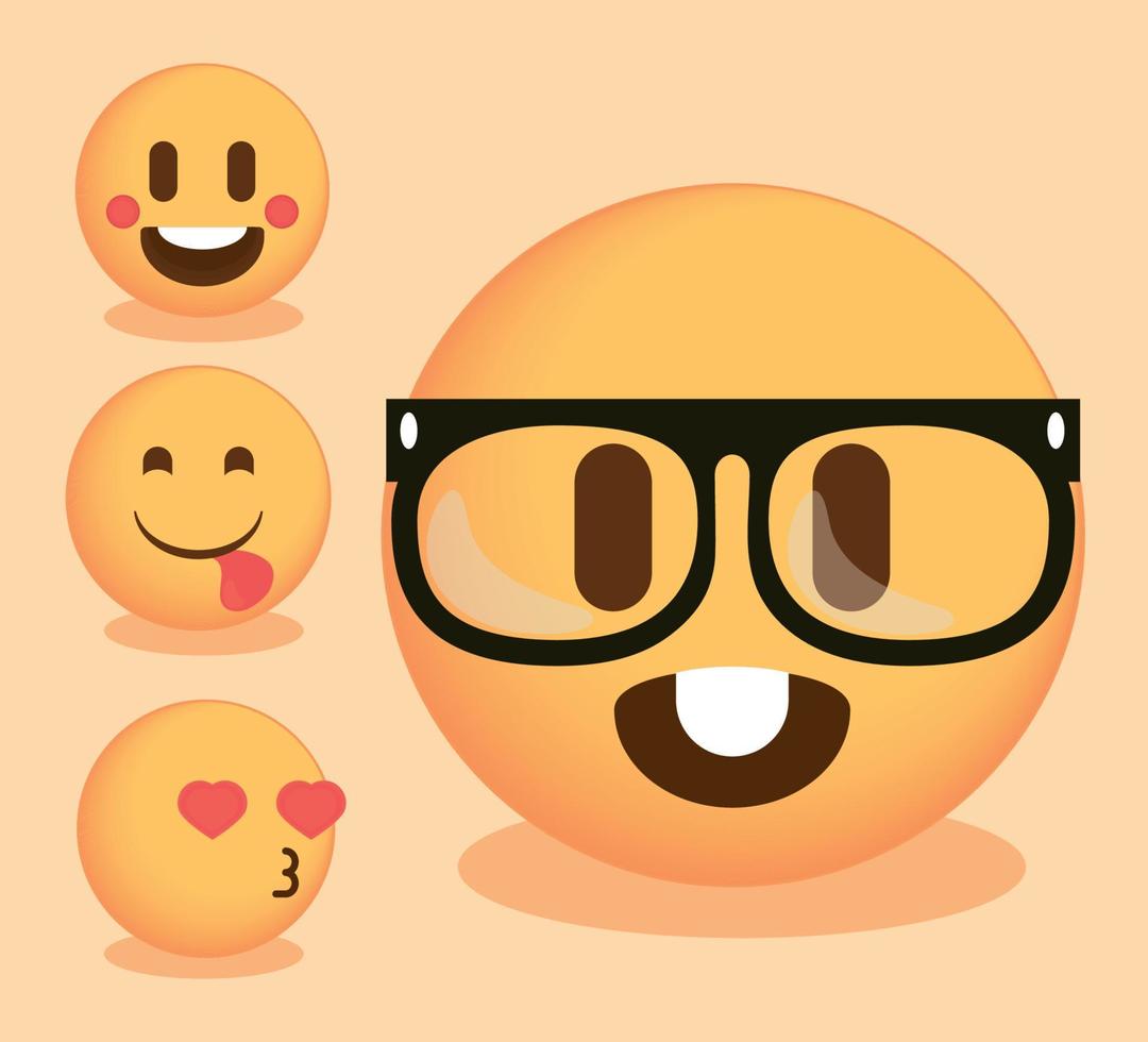 emoji icons collection vector