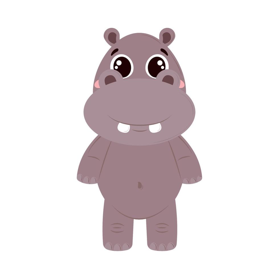 cute hippo icon vector