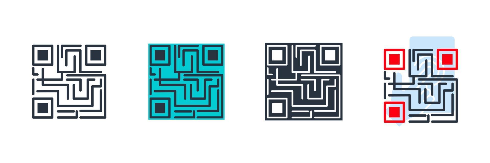 Barcode icon logo vector illustration. QR code symbol template for graphic and web design collection