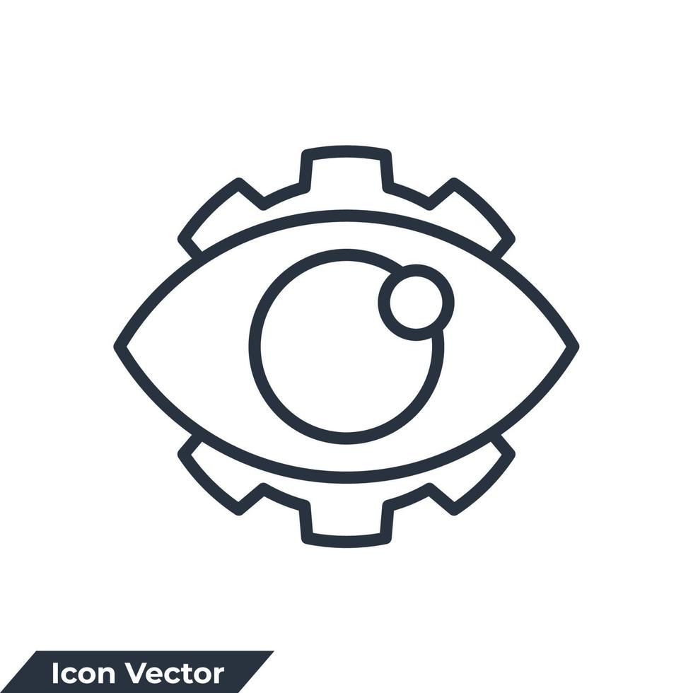 ilustración de vector de logotipo de icono de visión. plantilla de símbolo de engranaje ocular para la colección de diseño gráfico y web