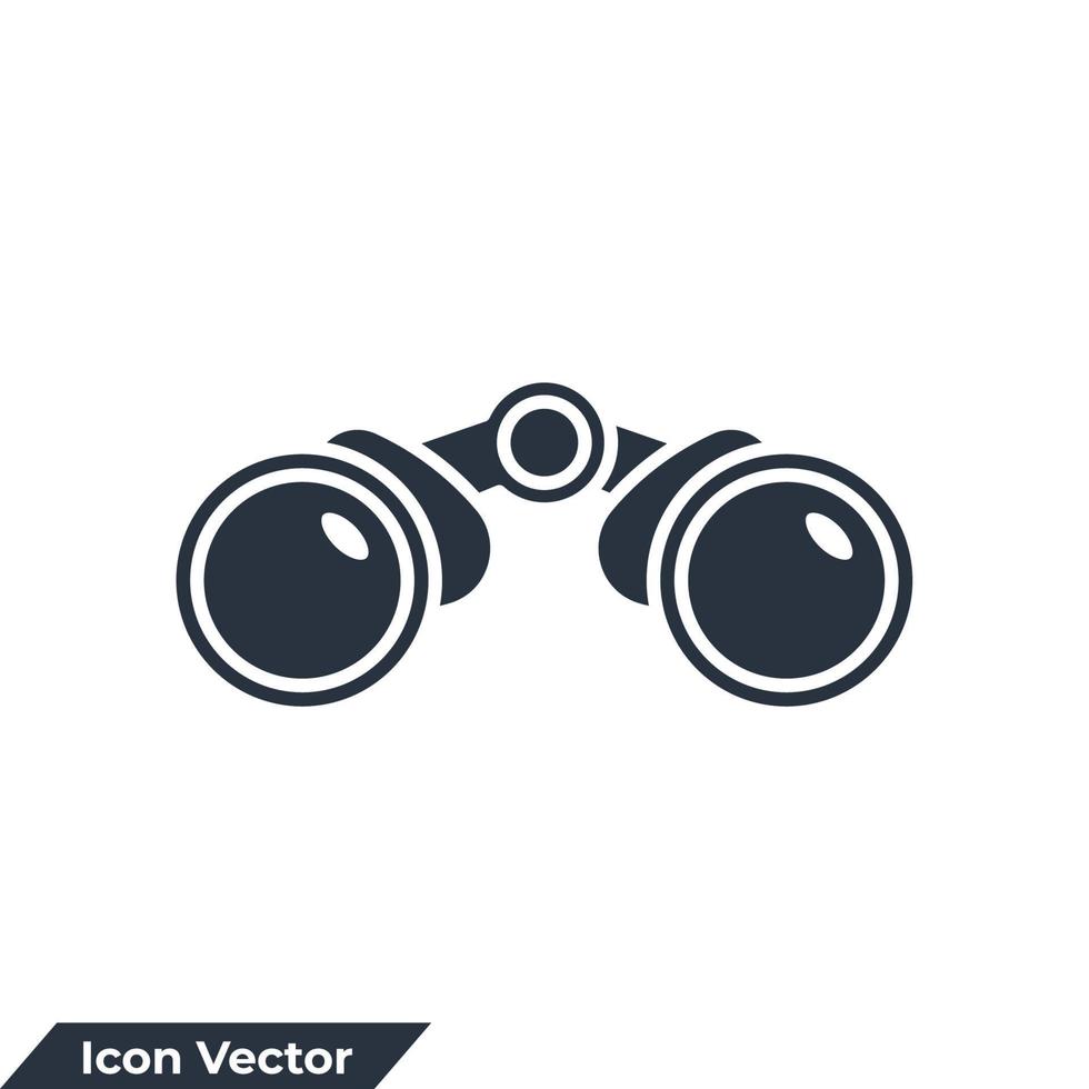 ilustración vectorial del logotipo del icono binocular. Descubra la plantilla de símbolo para la colección de diseño gráfico y web. vector