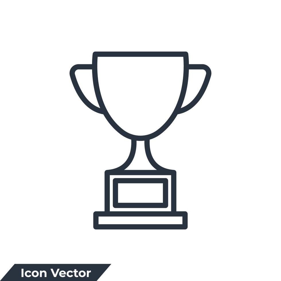 Trophy cup icon logo vector illustration. winner champion's cup symbol template for graphic and web design collection