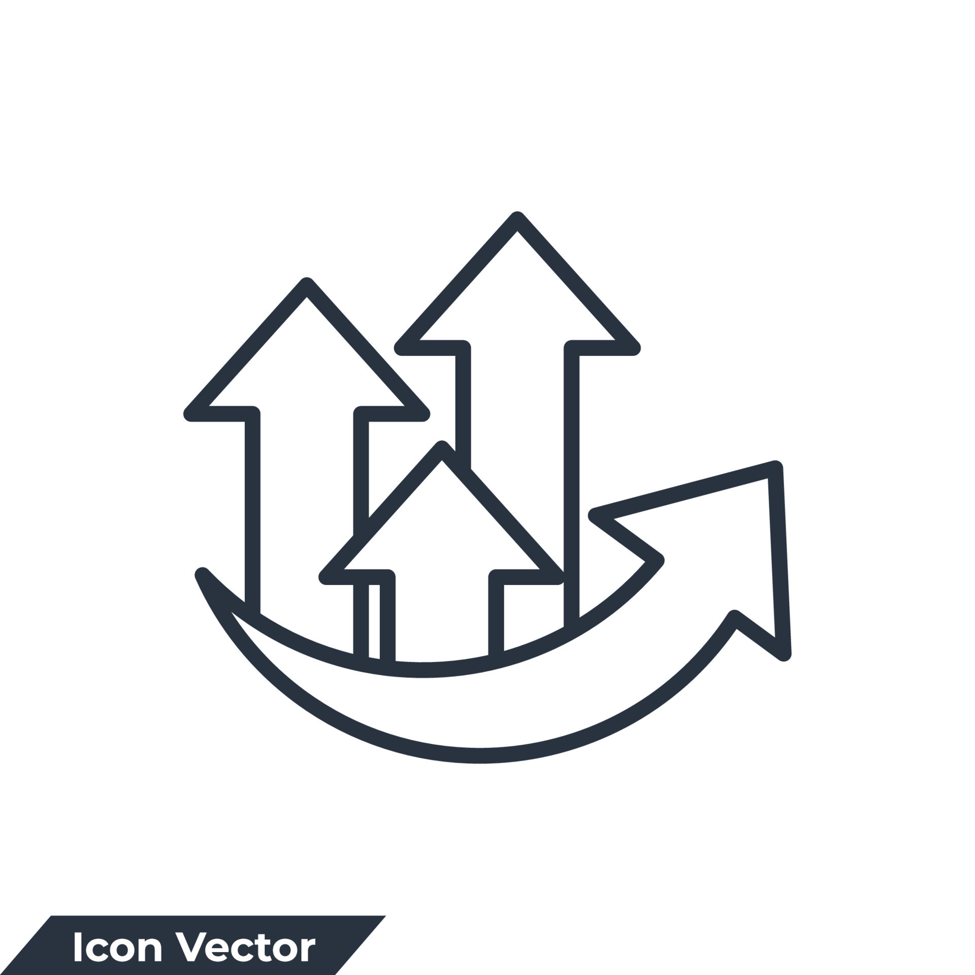 growth icon logo vector illustration. Graph symbol template for graphic