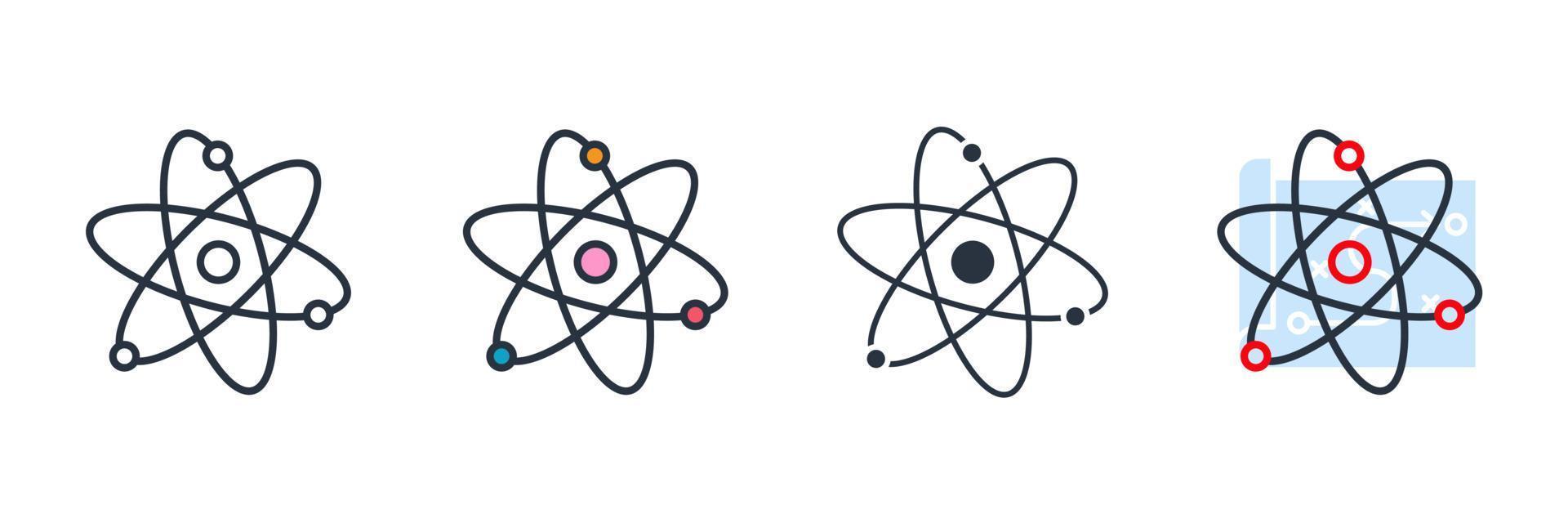 Atom icon logo vector illustration. science symbol template for graphic and web design collection
