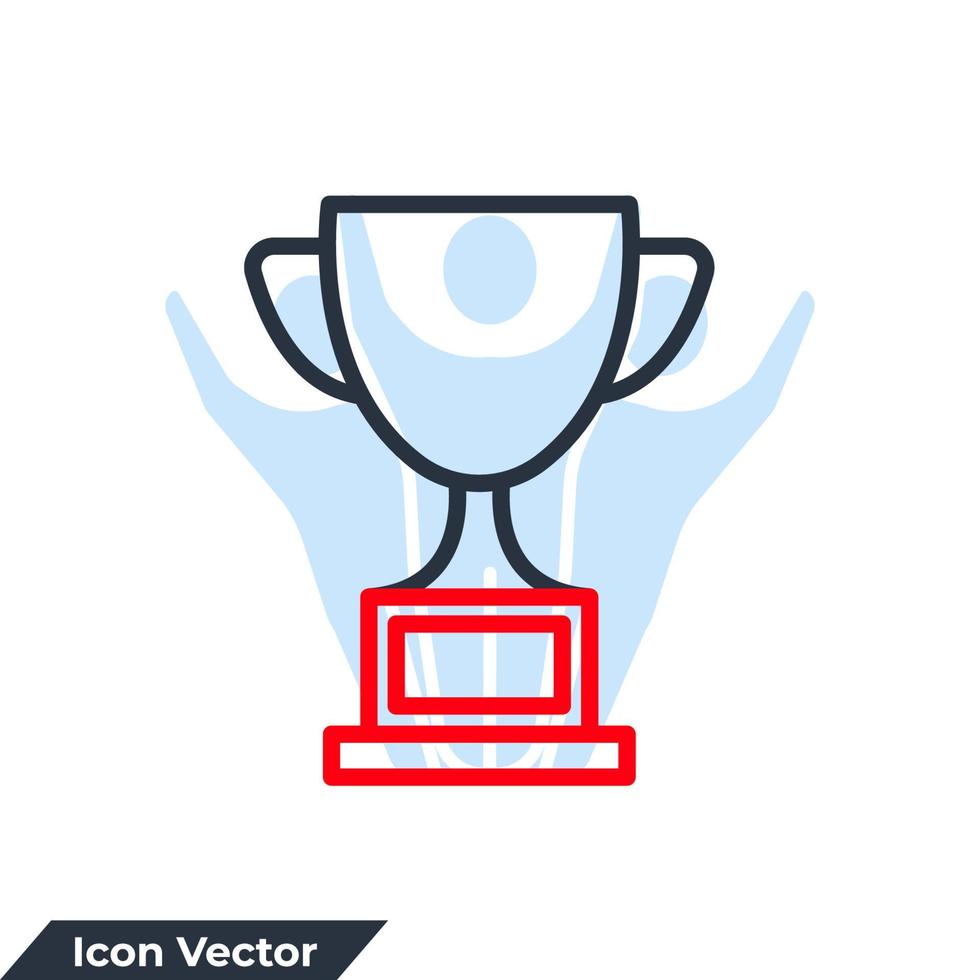 Ilustración de vector de logotipo de icono de copa de trofeo. plantilla de símbolo de copa de campeón ganador para la colección de diseño gráfico y web