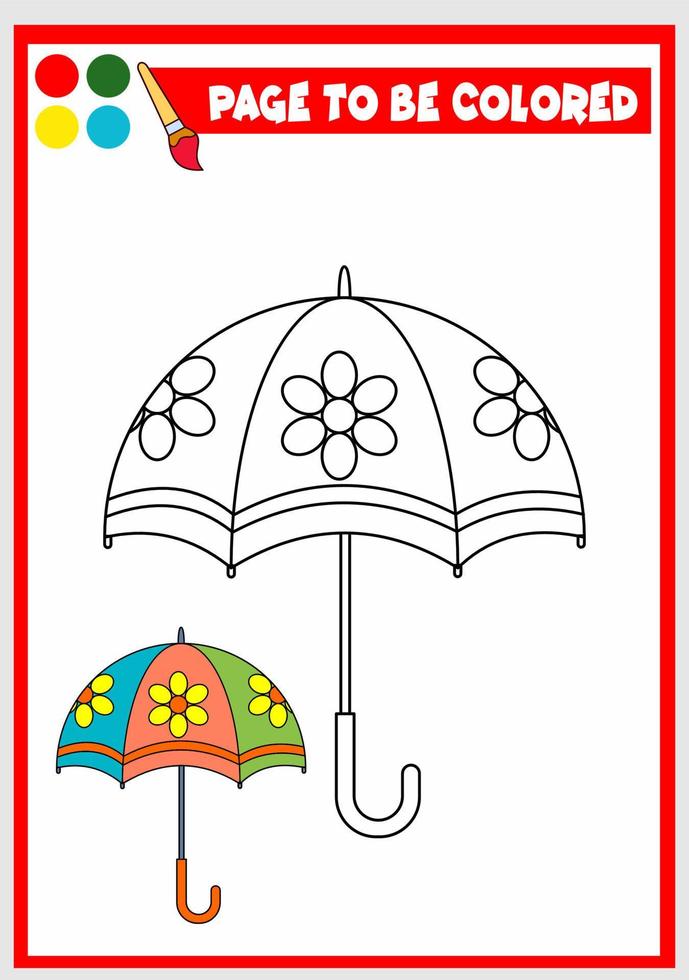 coloring book for kids. umbrella vector