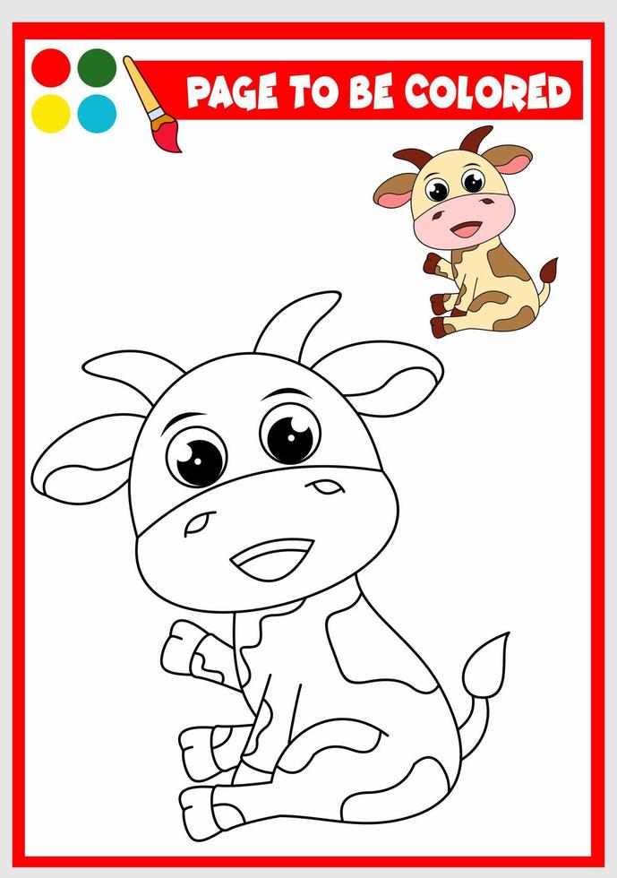 coloring book for kids. cow vector