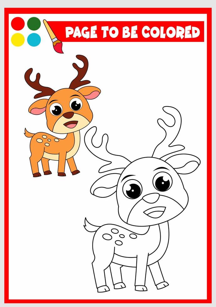 coloring book for kids. deer vector