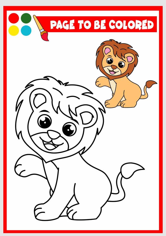 coloring book for kids. lion vector