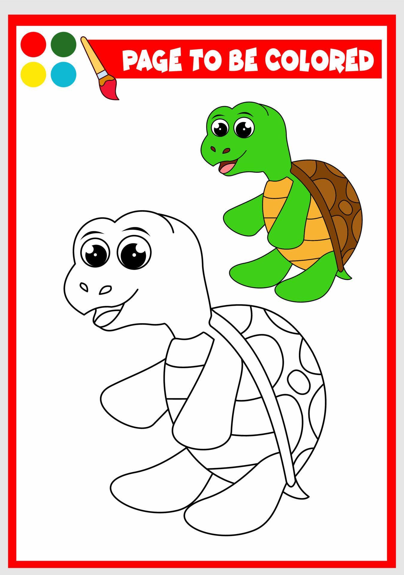 coloring book for kids. turtle 10513050 Vector Art at Vecteezy