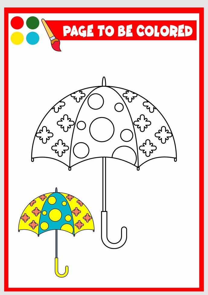 coloring book for kids. umbrella vector