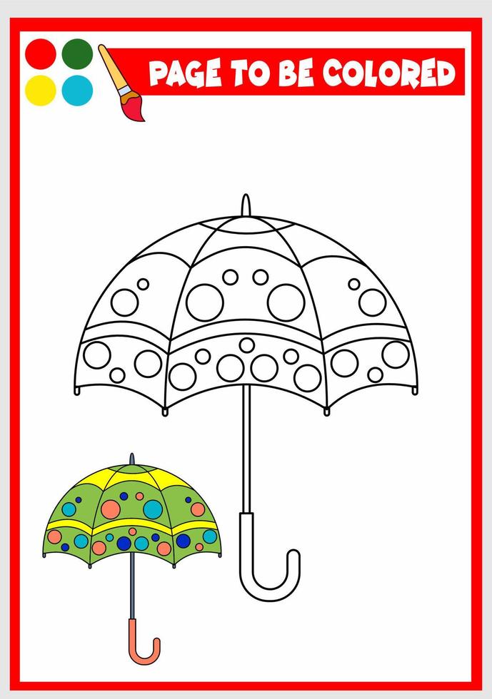 coloring book for kids. umbrella vector