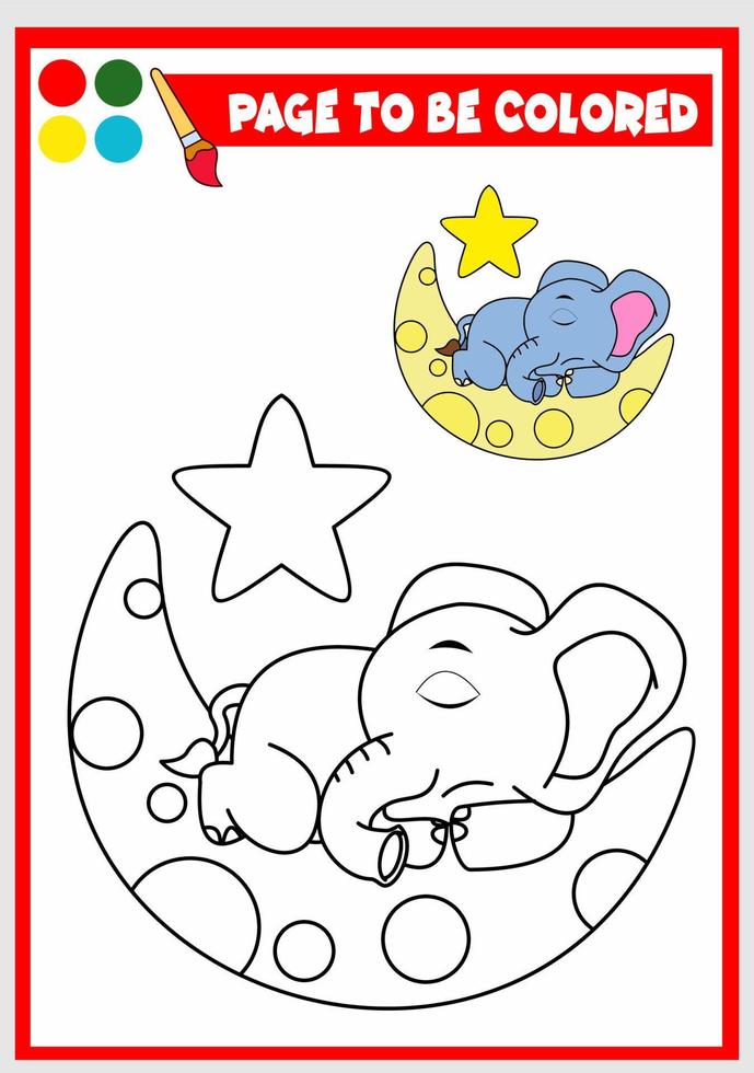 coloring book for kids. elephant vector