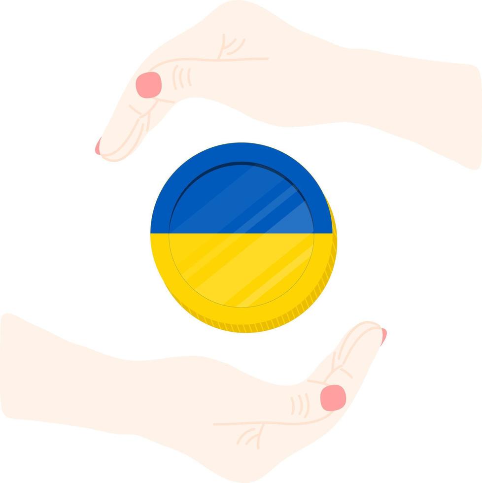 Ukrainian hryvnia vector hand drawn flag, Ukrainian flag vector hand drawn flag