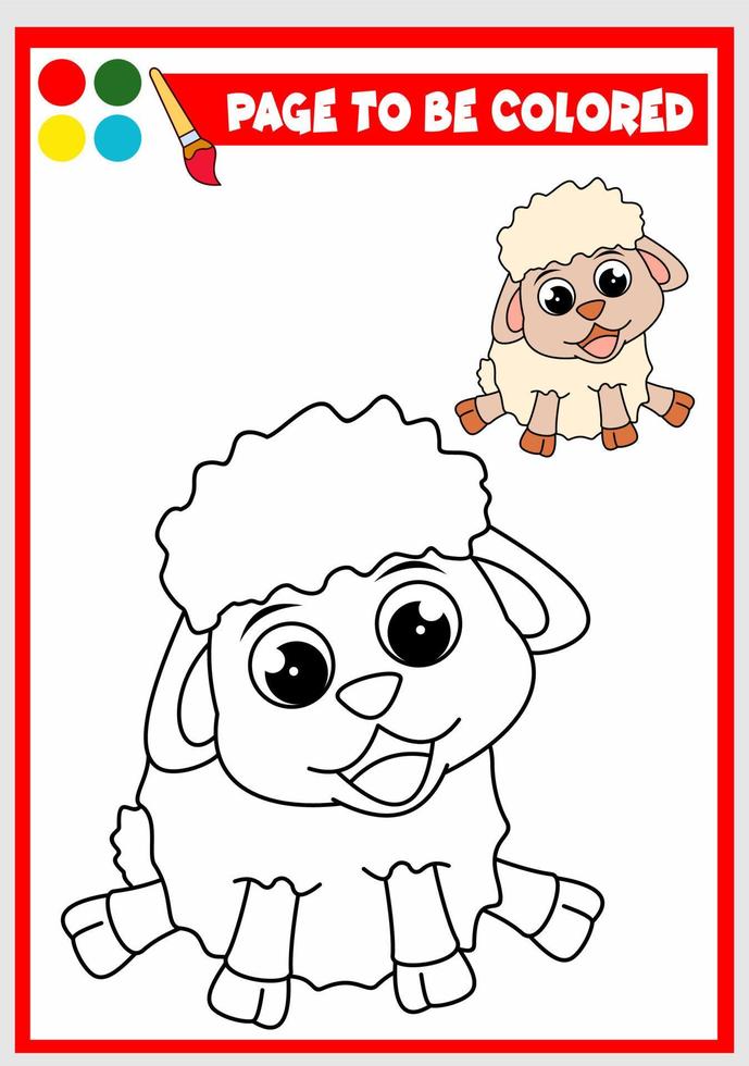 libro para colorear para niños. oveja vector