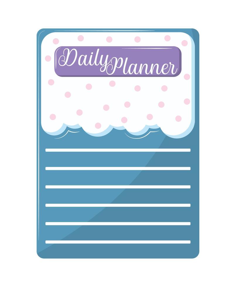 página del planificador diario vector