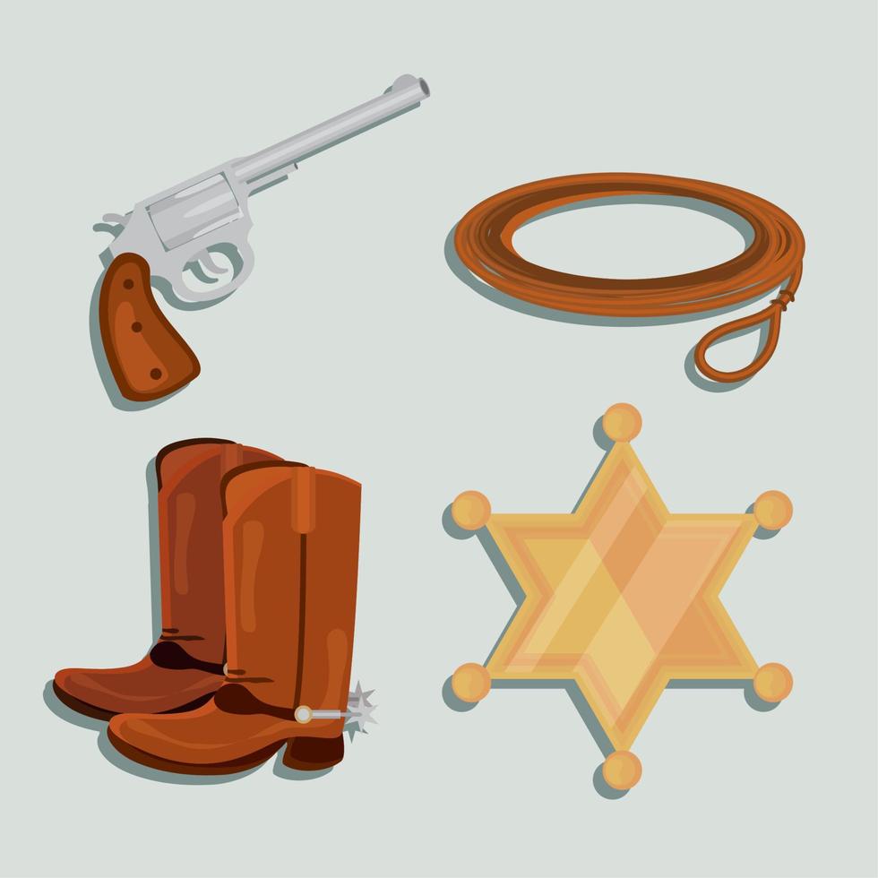 icons set cowboy vector
