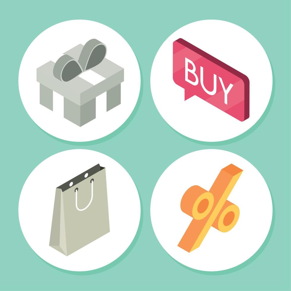 icons set online shopping vector