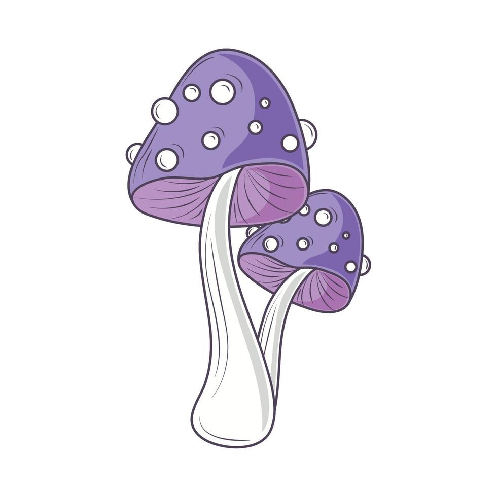 purple mushroom icon vector