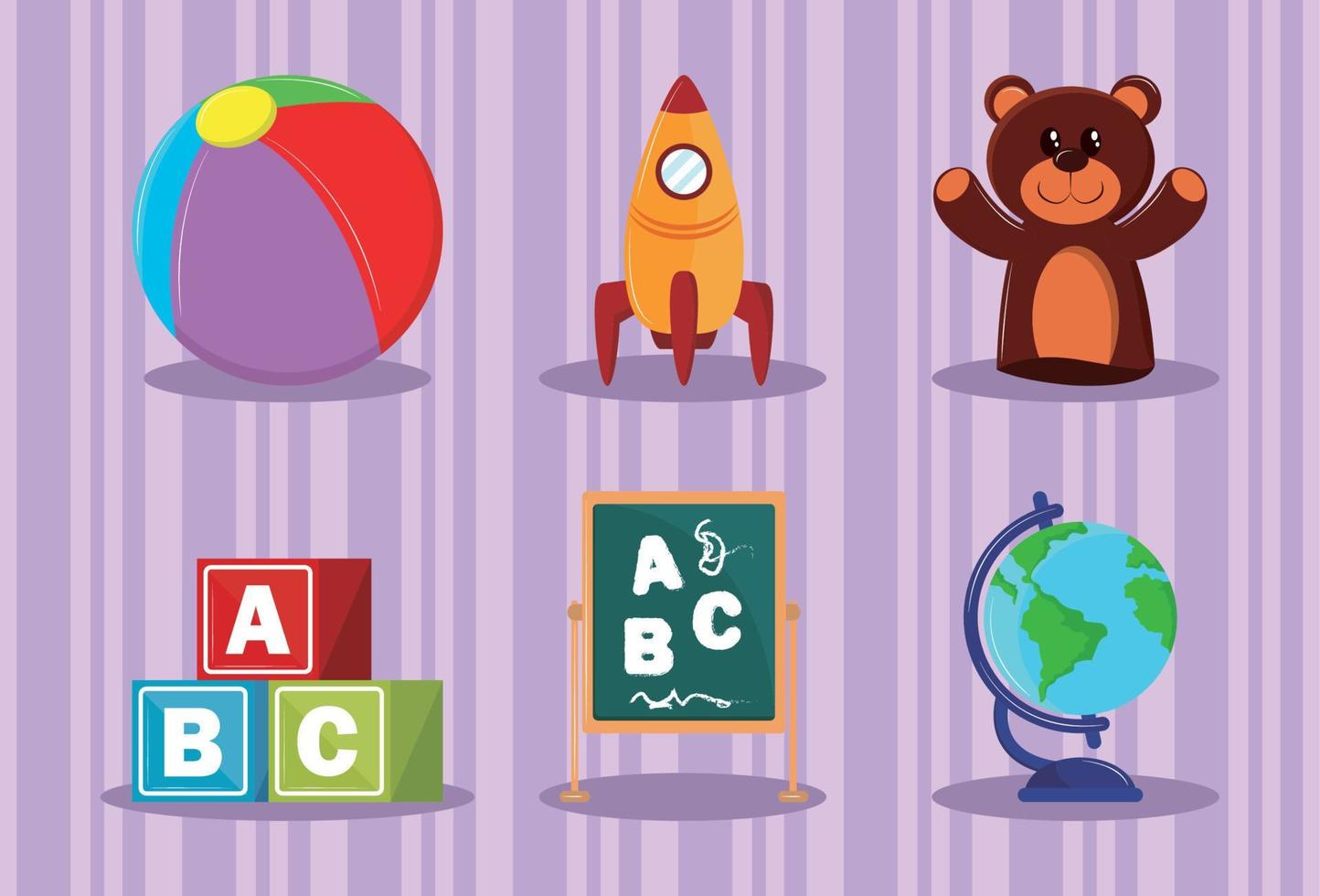 set of kindergarten education vector