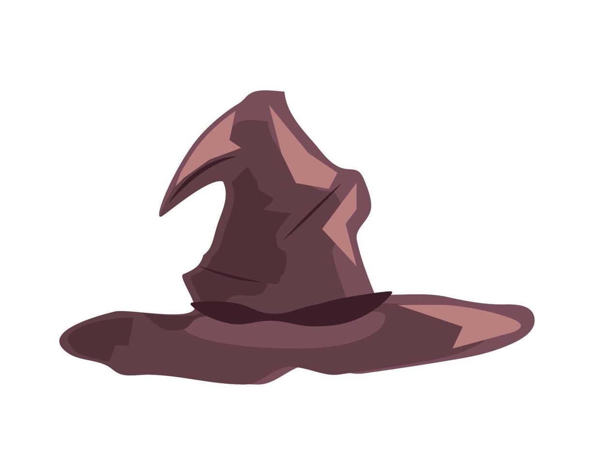 icono de sombrero de bruja vector