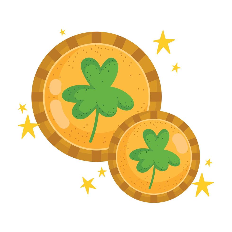 st patricks day coins vector