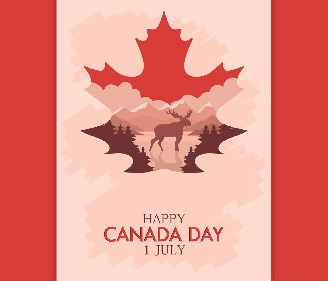 happy canada day 1 july vector