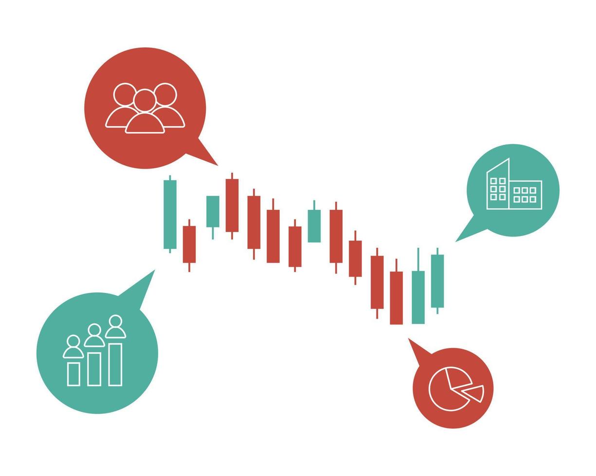 enfoque de rumores para que el inversionista lleve a cabo la diligencia debida sobre una empresa y sus méritos de inversión al hablar con todo tipo de personas vector