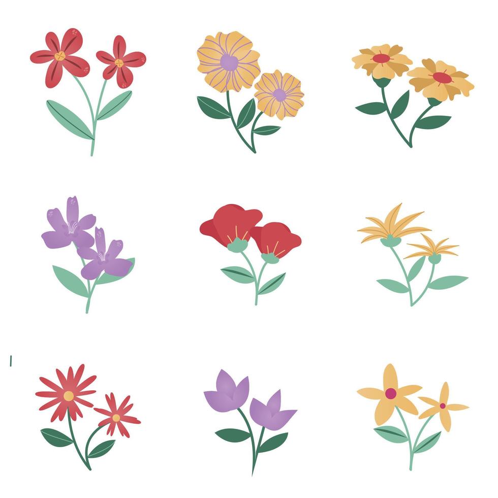 cute hand drawn flower element clipart for decoration or printing vector