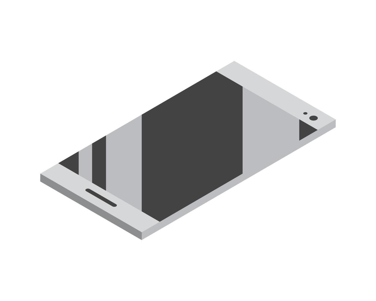 isometric smartphone device vector