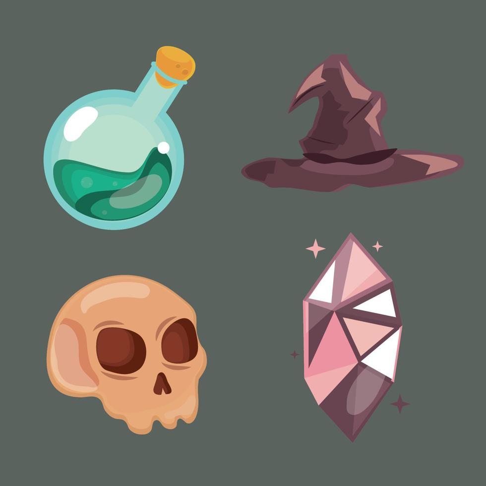 esoteric magical icons vector