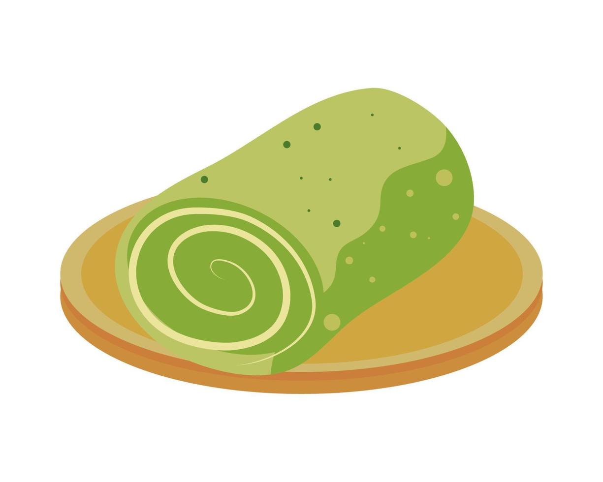 matcha roll food vector