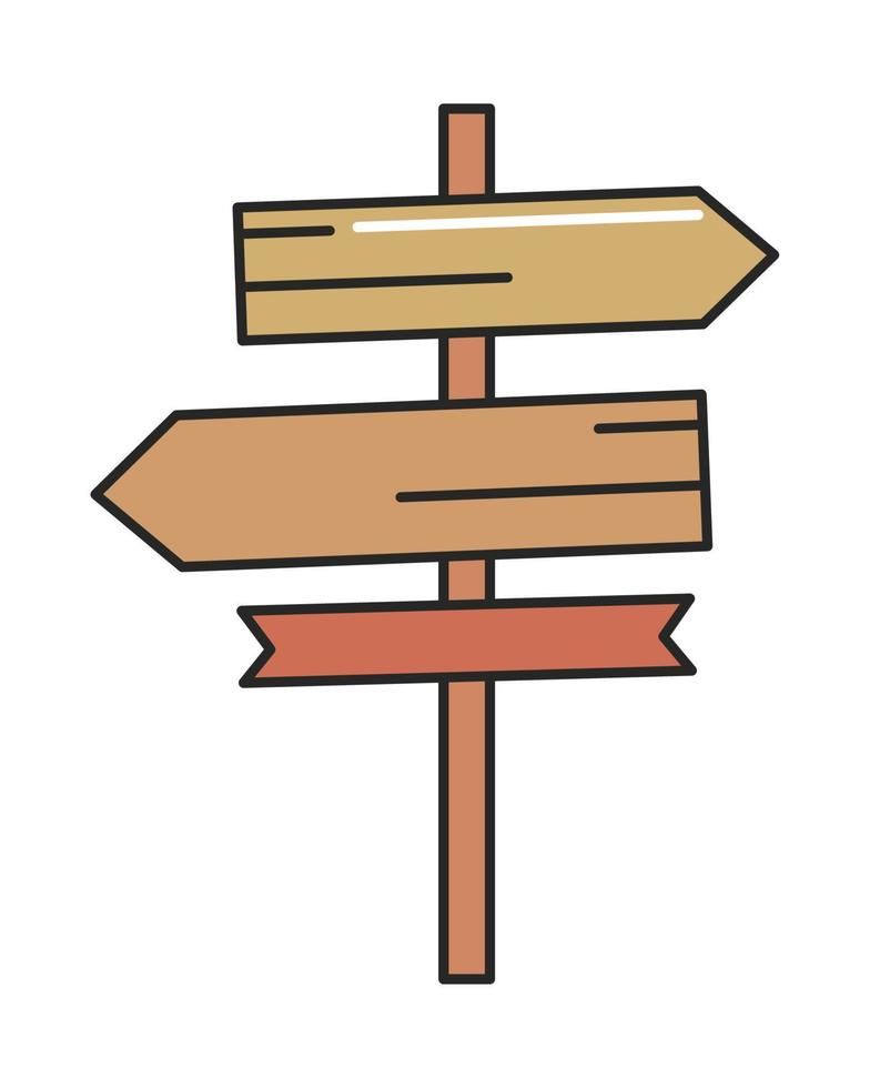 wooden sign arrows vector