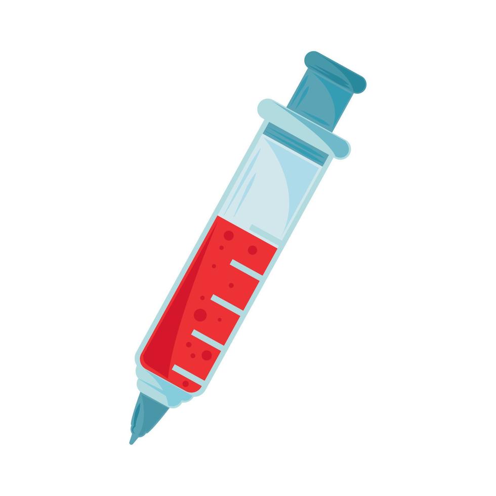 medical syringe with blood vector
