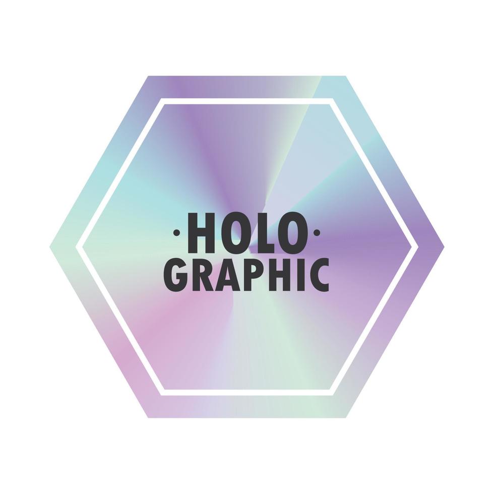 forma geométrica holográfica vector