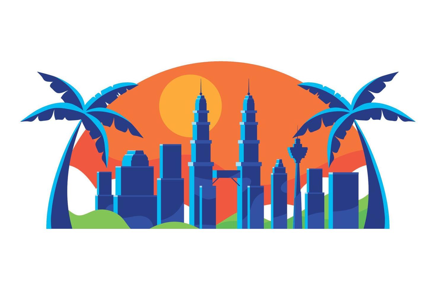 malaysia city scene vector