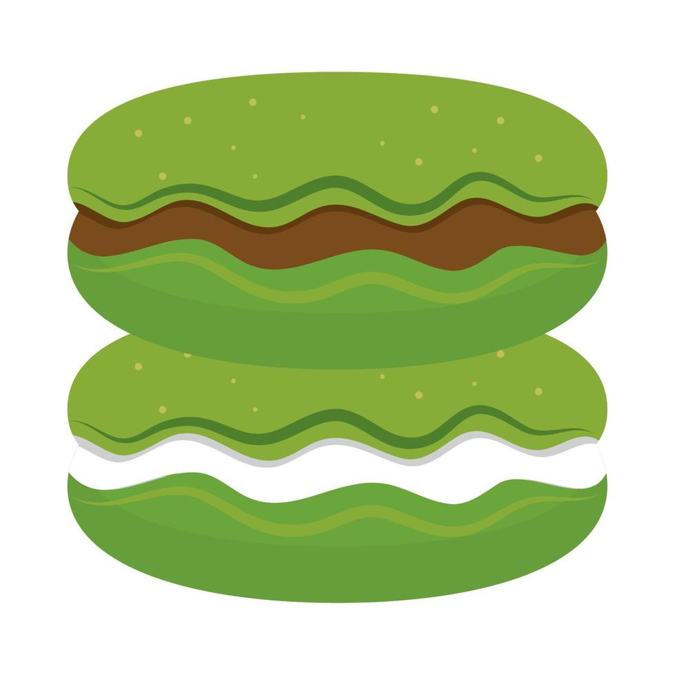 matcha dessert macaroons vector