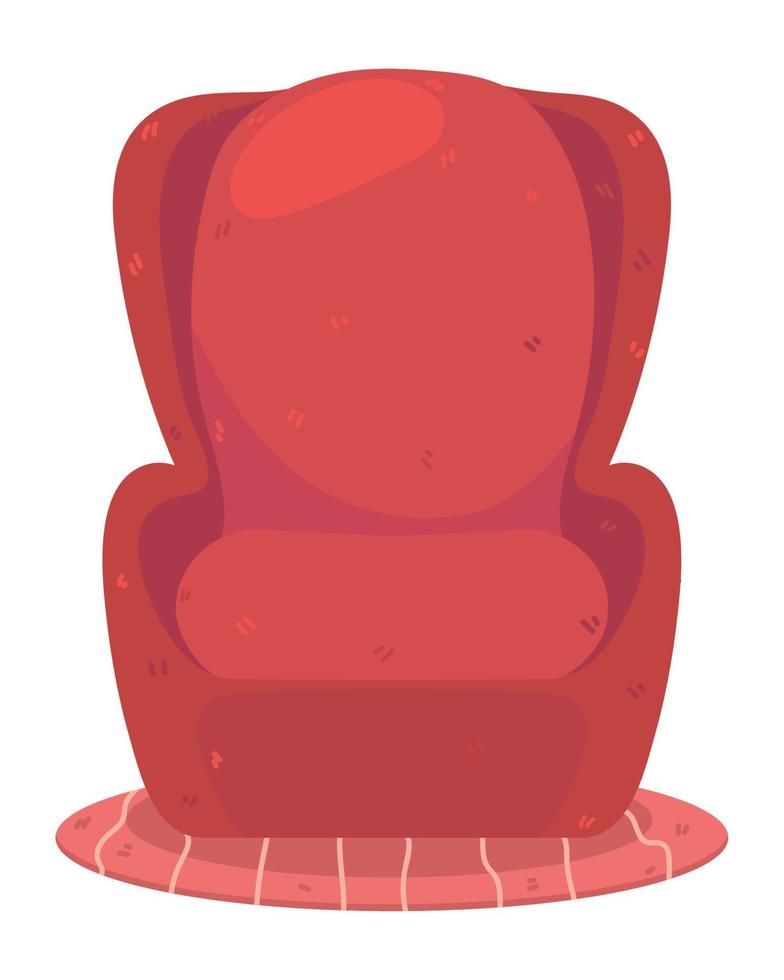 red armchair and carpet vector