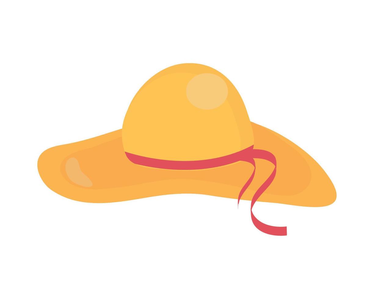 sombrero de paja mujer vector