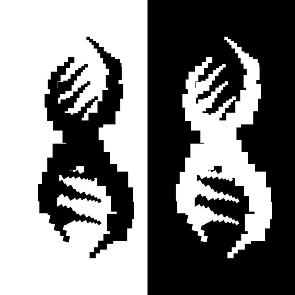 diseño de logotipo de ADN de píxeles vector