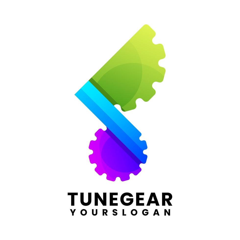 tune gear colorful logo design vector