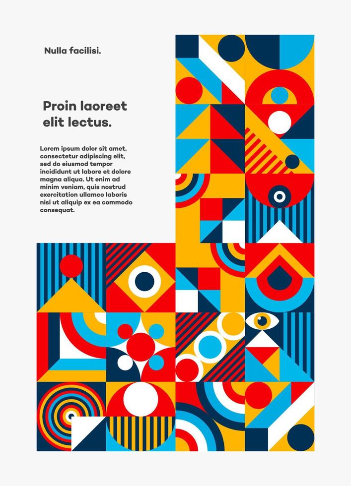 Bauhaus cover design vector geometric style