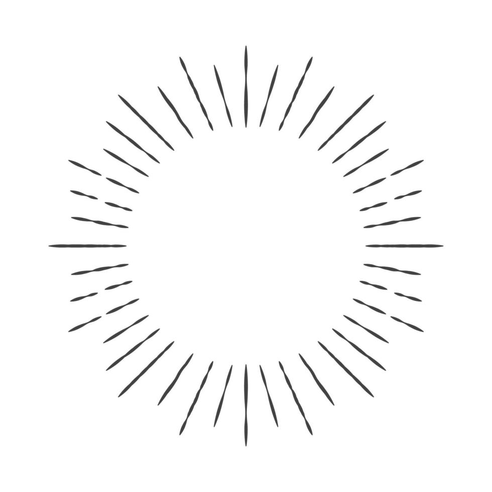 Sunburst vector hand draw black color