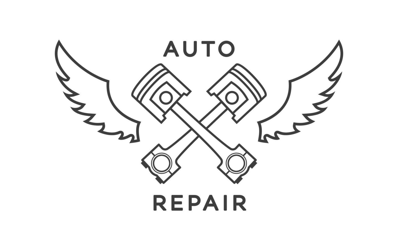 Auto repair vector label for service, car wash