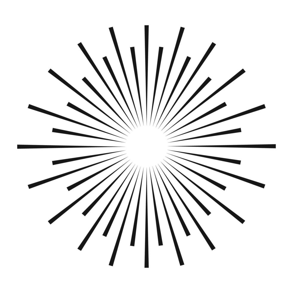 Sunburst vector black color line isolated